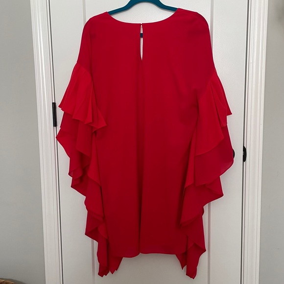 Red Ruffle Cocktail Dress - Picture 2 of 3